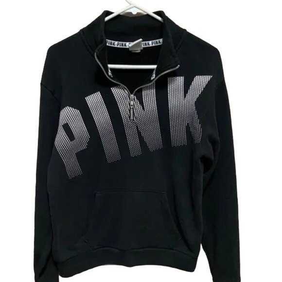 PINK Victoria's Secret Tops - PINK Victoria's Secret Black Logo Sweatshirt